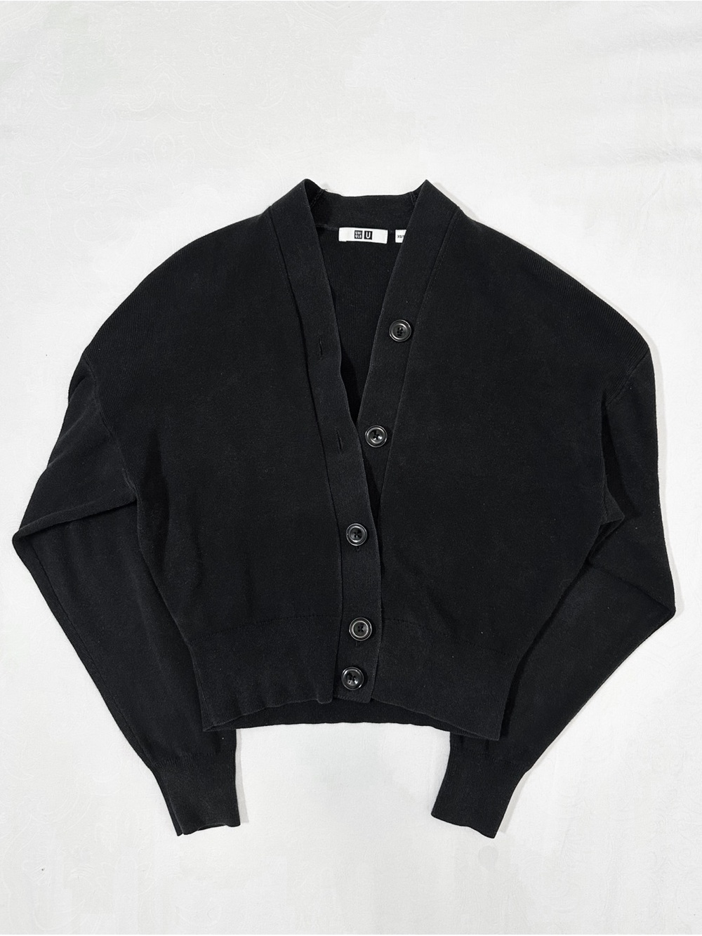 UNIQLO Black Cropped Button Front Women's Cardigan
